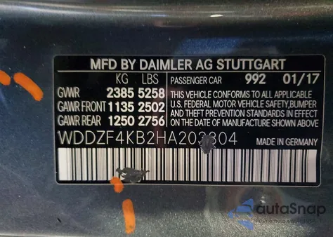 2017 Mercedes-Benz E 300 4Matic from USA, damaged, VIN WDDZF4KB2HA203804